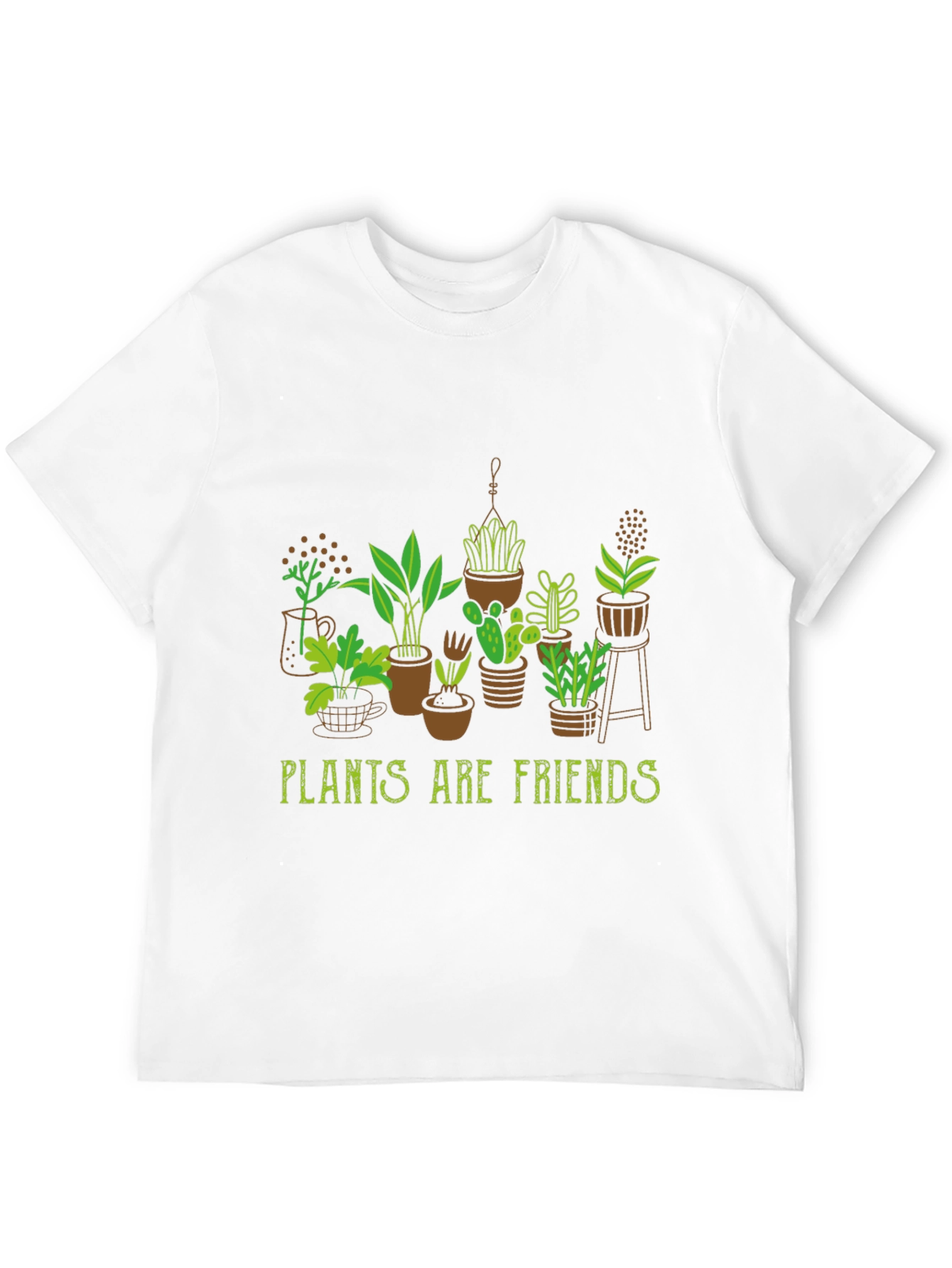 Plants Are Friends T-Shirt - Black Cotton Tee