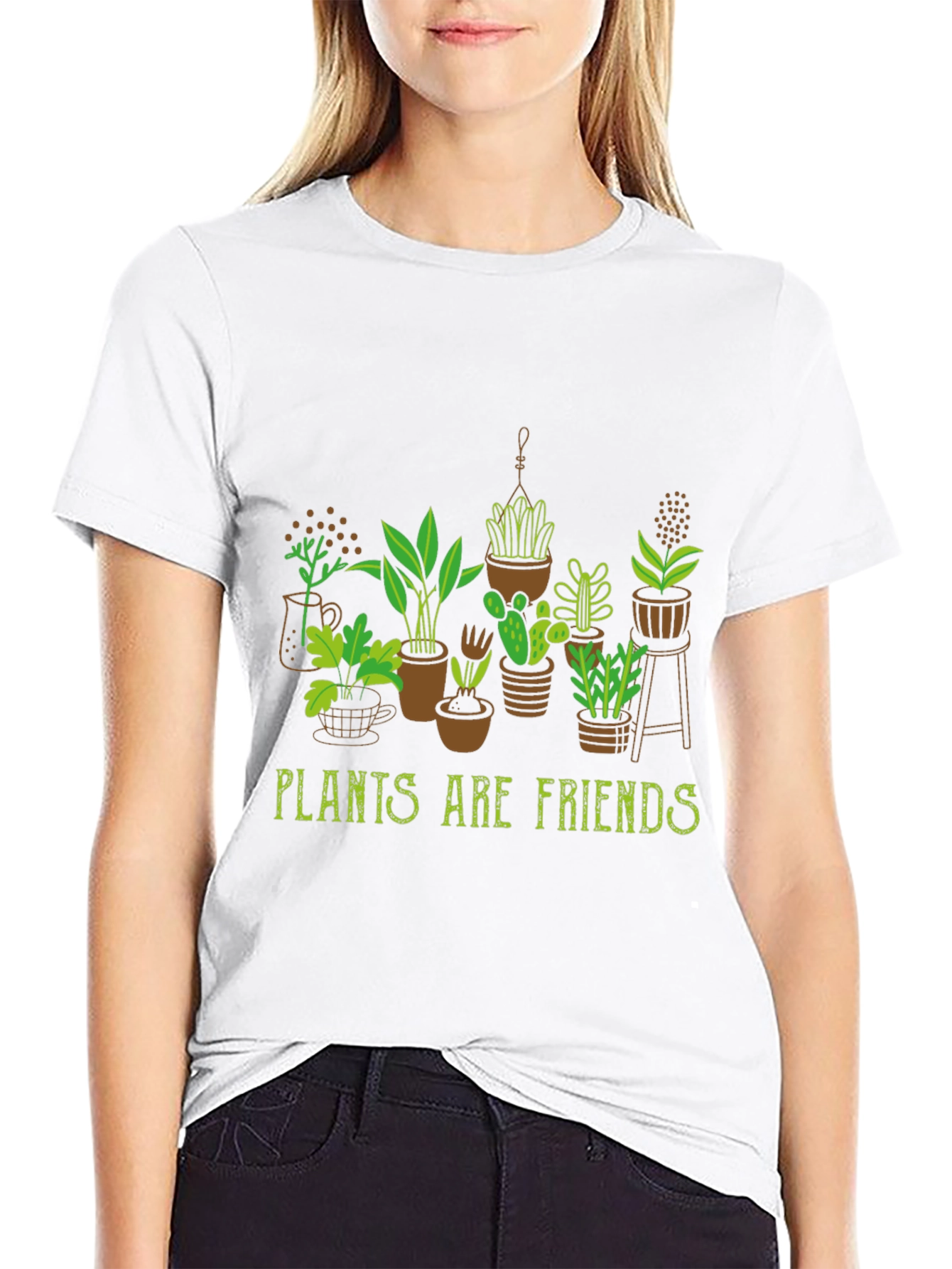 Plants Are Friends T-Shirt - Black Cotton Tee