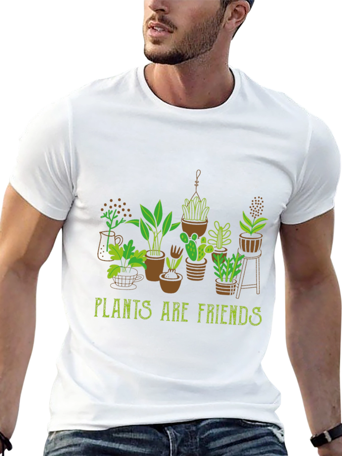 Plants Are Friends T-Shirt - Black Cotton Tee