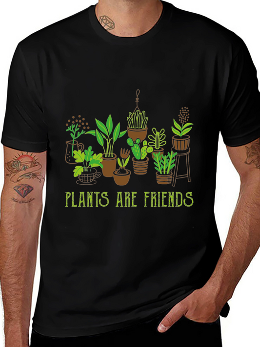 Plants Are Friends T-Shirt - Black Cotton Tee