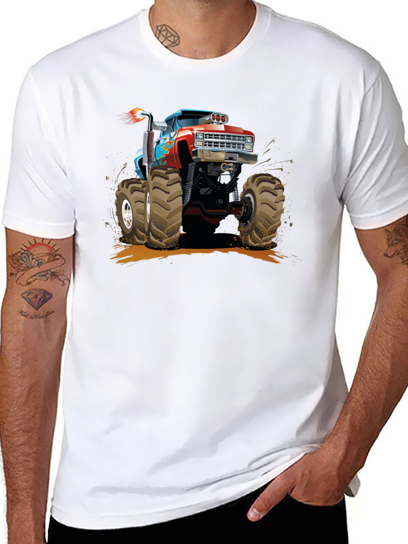 Monster Truck Graphic Tee - Black Cotton T-Shirt