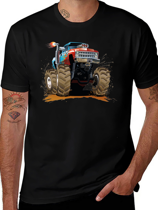 Monster Truck Graphic Tee - Black Cotton T-Shirt