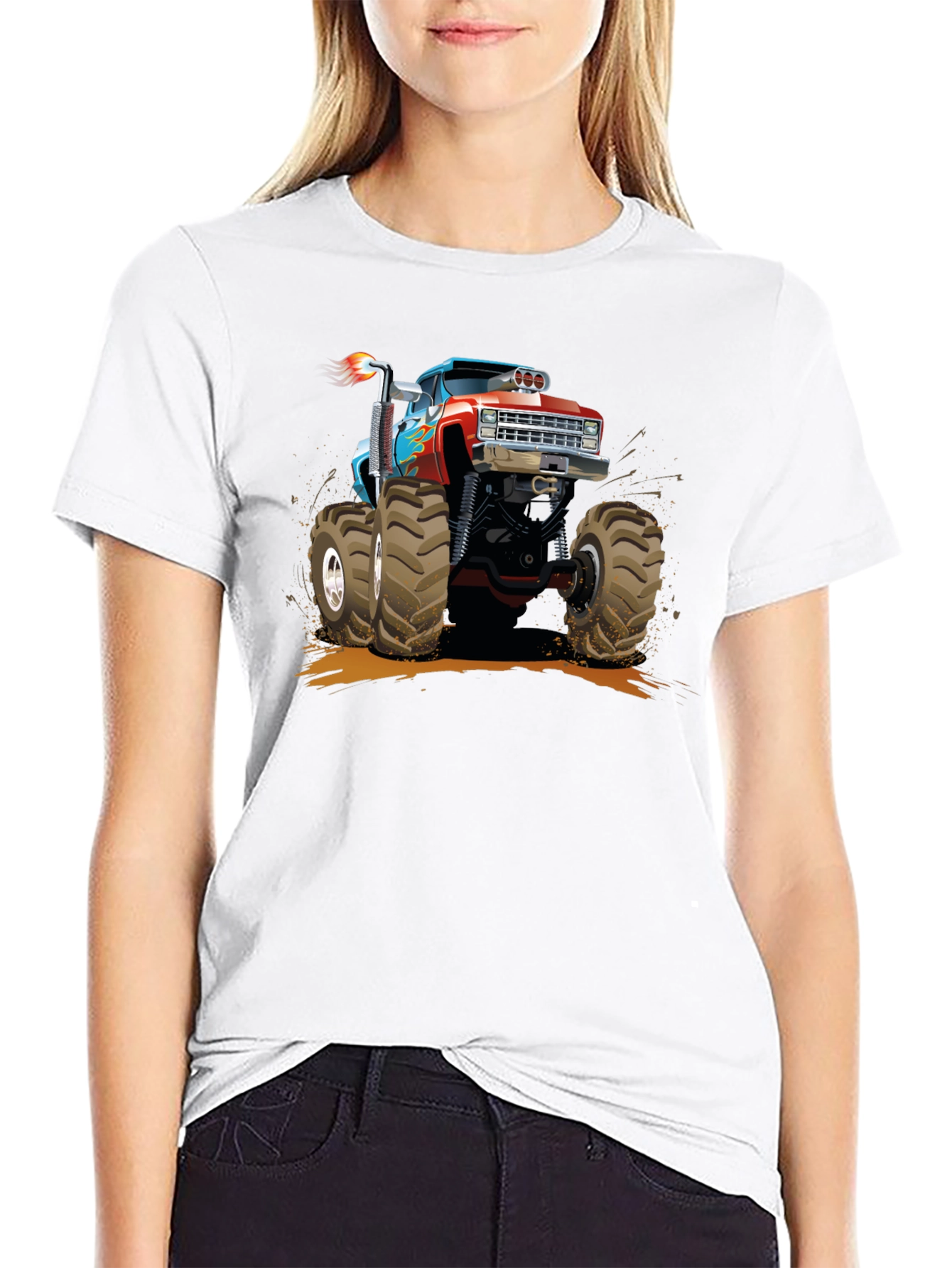 Monster Truck Graphic Tee - Black Cotton T-Shirt