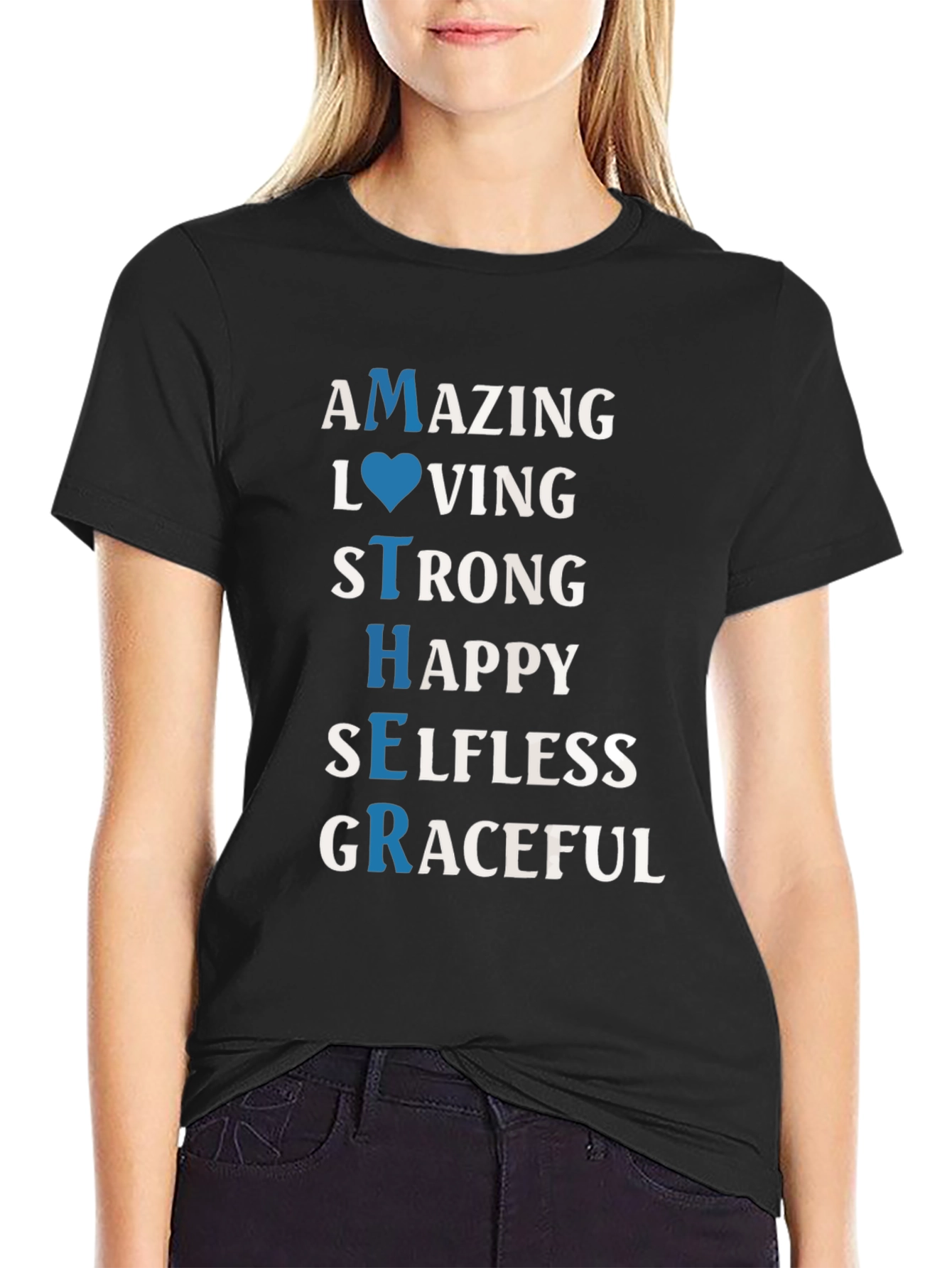 Mother Definition Graphic T-Shirt - Amazing Loving Strong