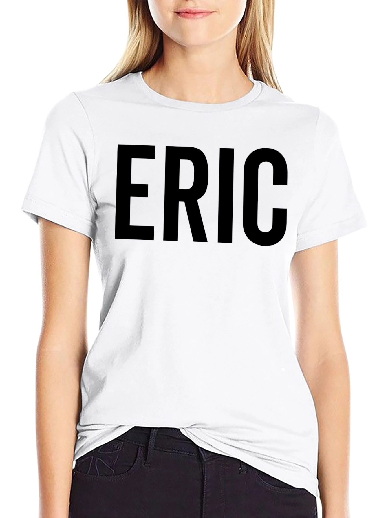 Mens Black ERIC Graphic Crew Neck T-Shirt