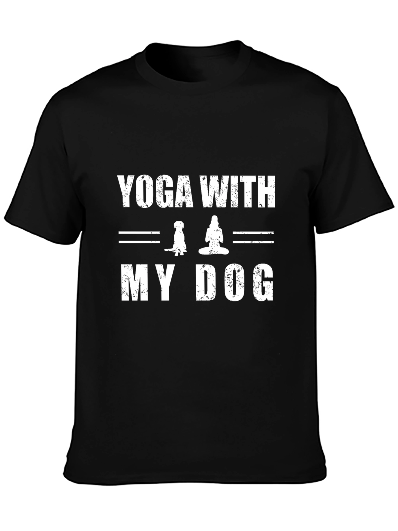 Yoga With My Dog Black T-Shirt