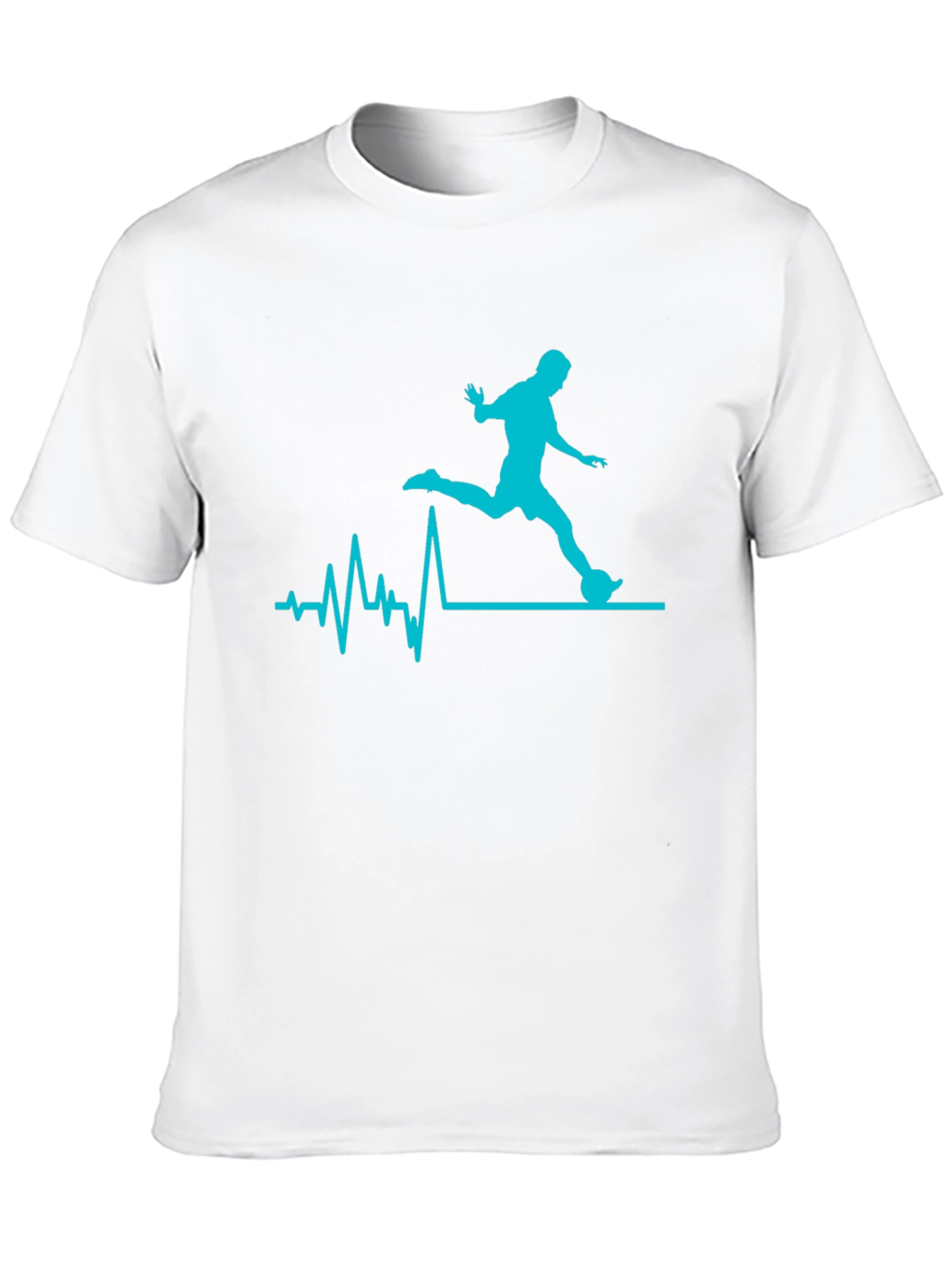 Soccer Heartbeat Graphic Tee - Black Cotton T-Shirt