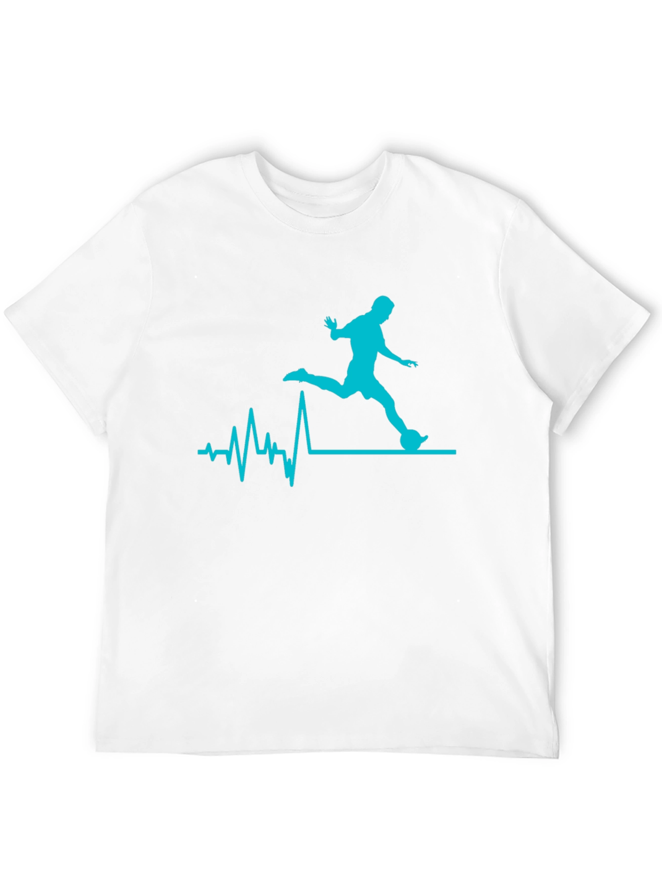 Soccer Heartbeat Graphic Tee - Black Cotton T-Shirt