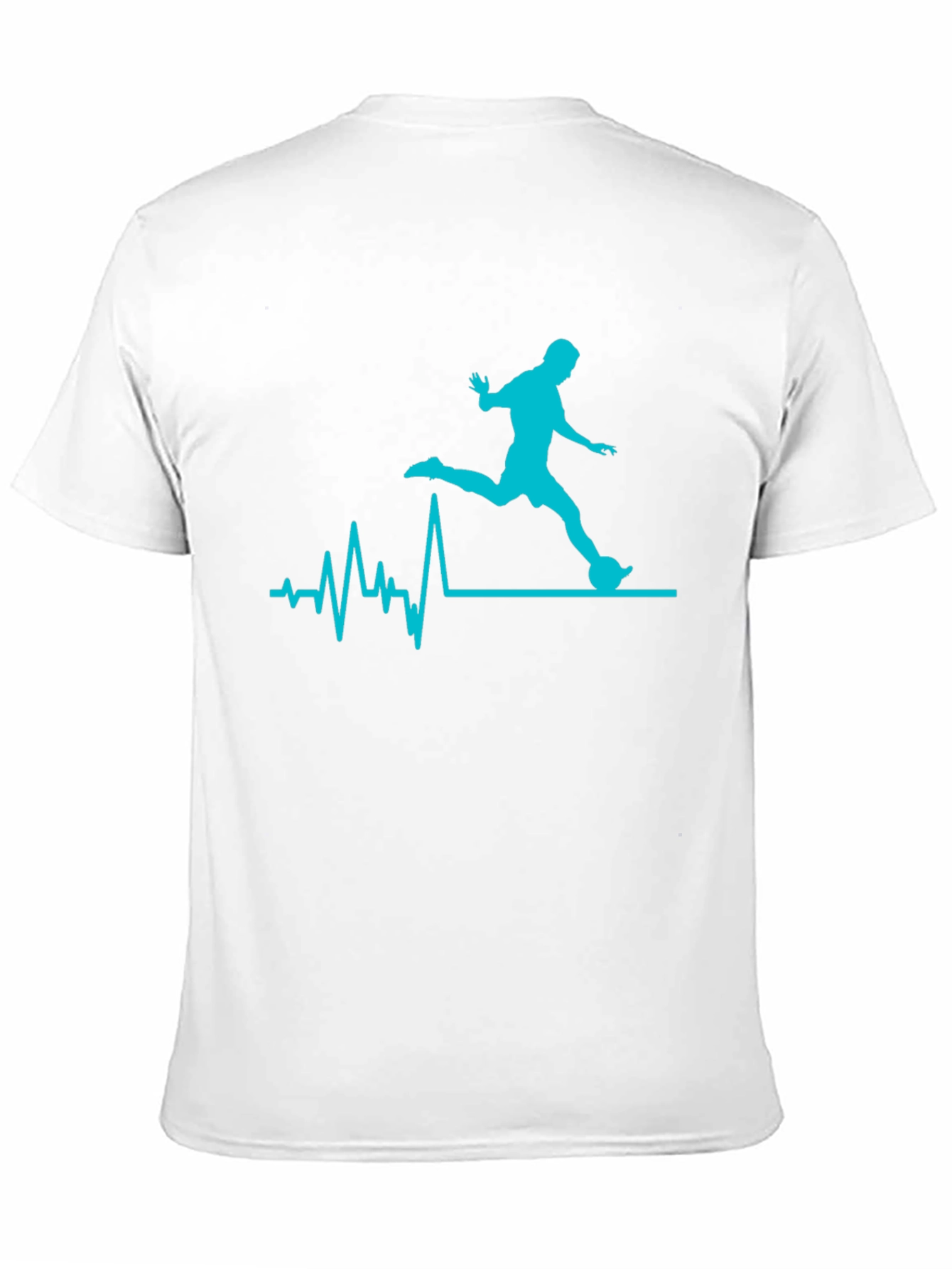 Soccer Heartbeat Graphic Tee - Black Cotton T-Shirt