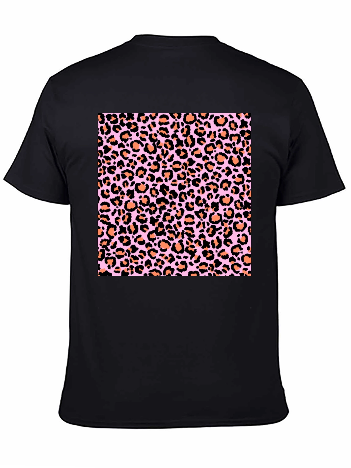 Leopard Print Tee - Fashionable Black T-Shirt