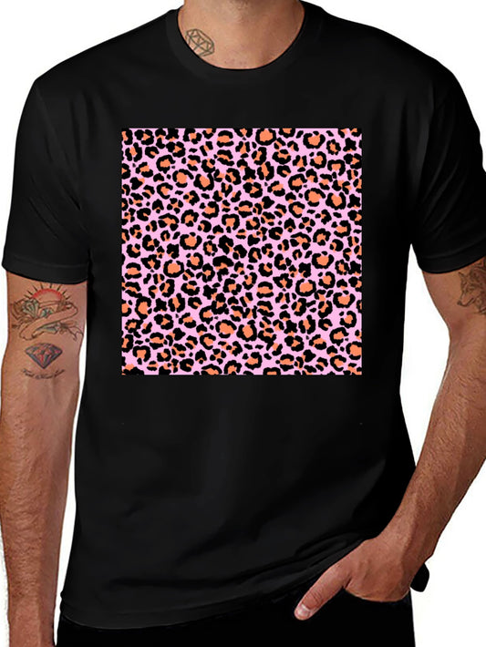 Leopard Print Tee - Fashionable Black T-Shirt