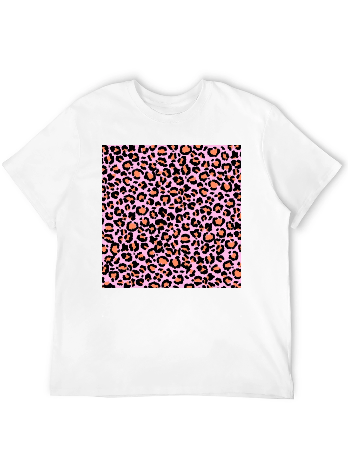 Leopard Print Tee - Fashionable Black T-Shirt