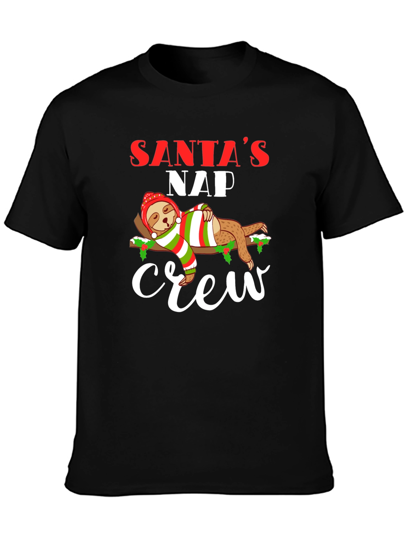 Santas Nap Crew Sloth Christmas T-Shirt