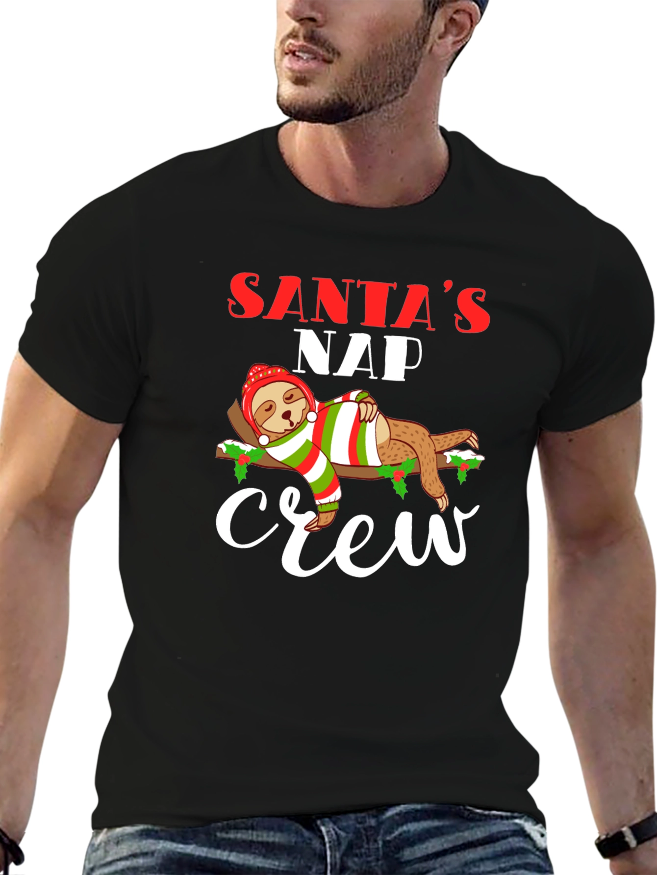 Santas Nap Crew Sloth Christmas T-Shirt