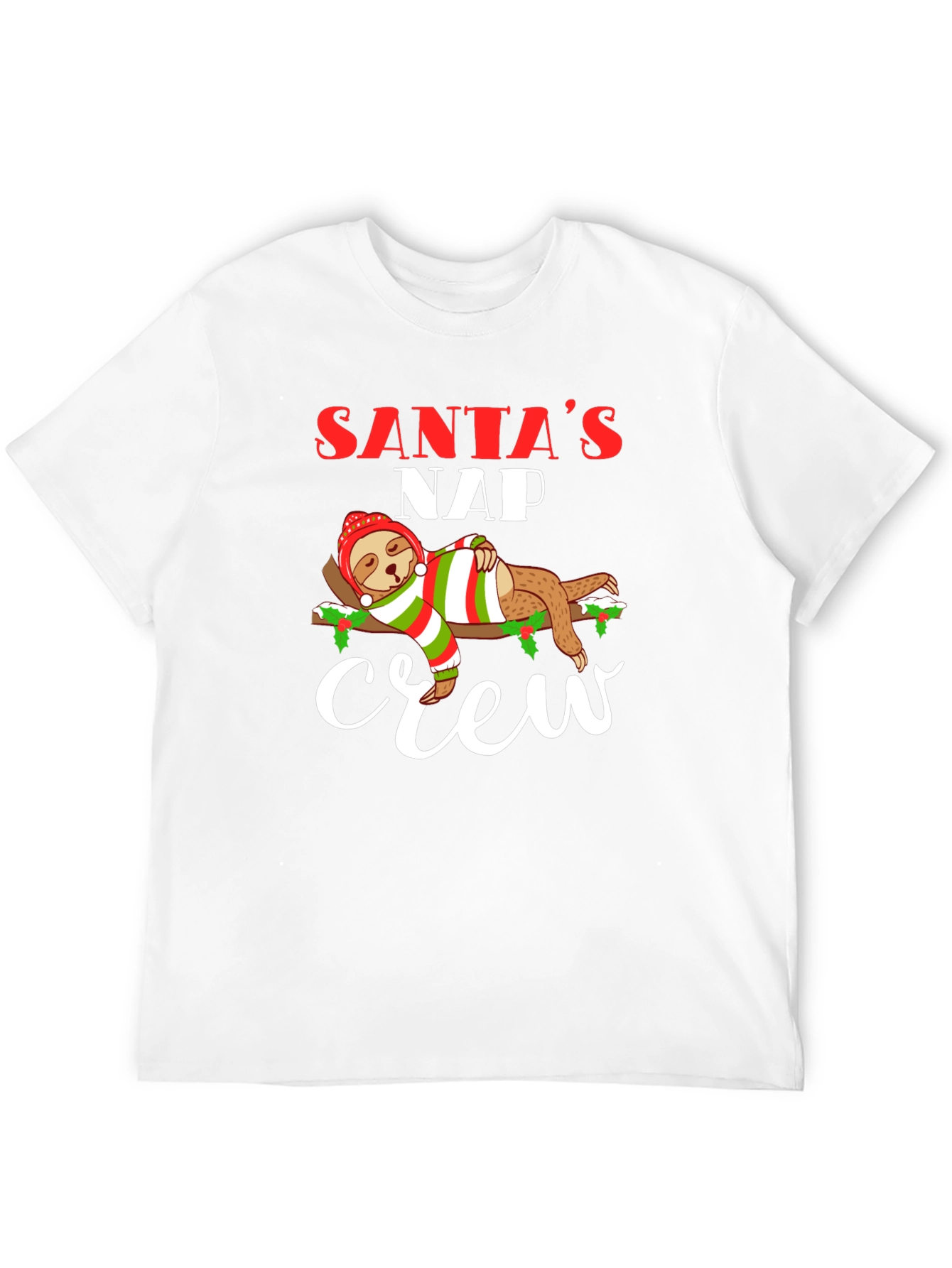 Santas Nap Crew Sloth Christmas T-Shirt