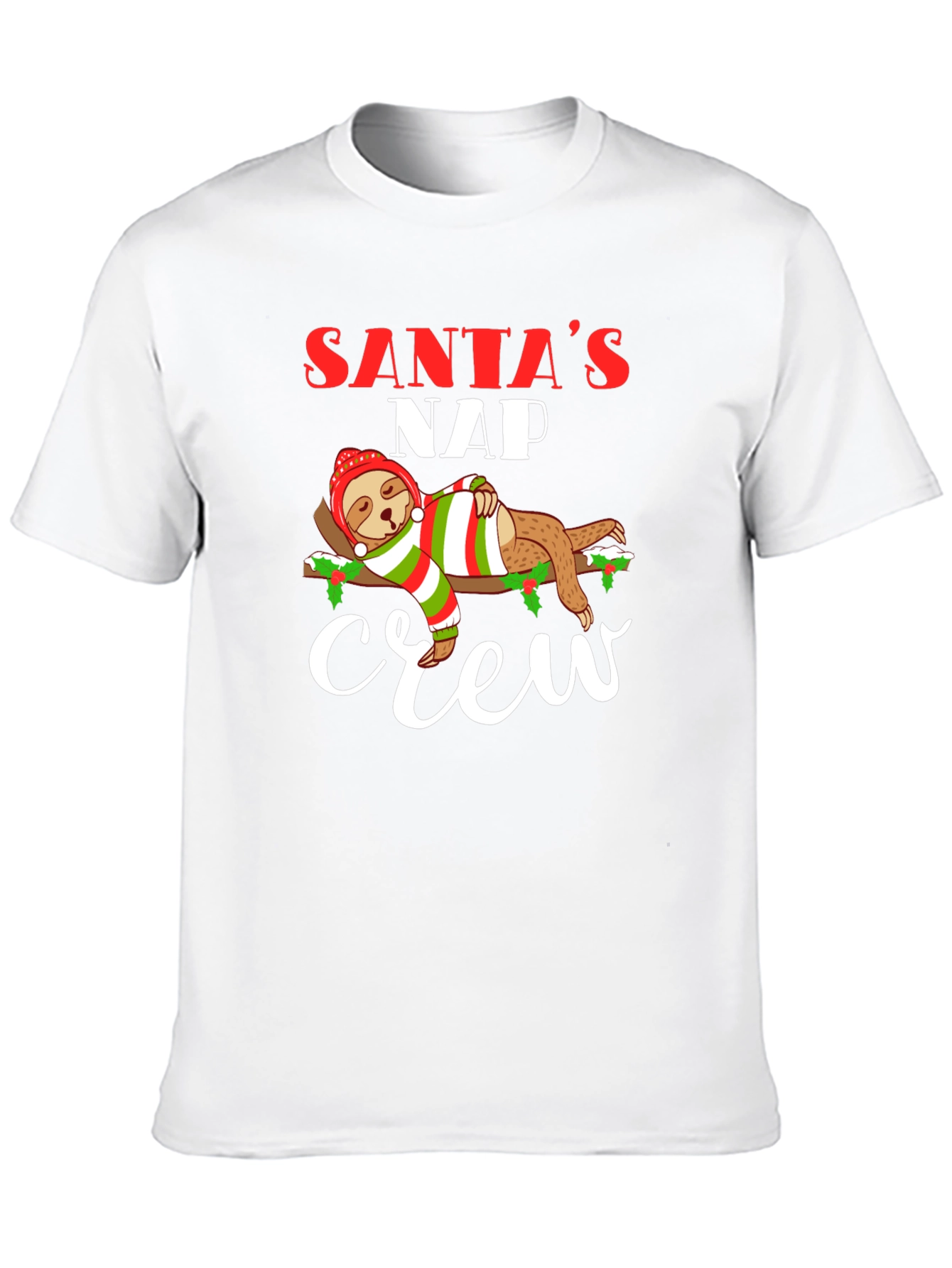 Santas Nap Crew Sloth Christmas T-Shirt