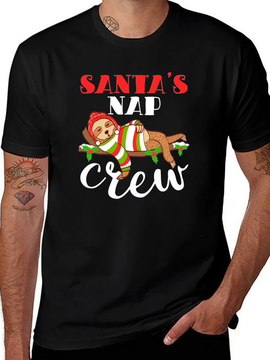Santas Nap Crew Sloth Christmas T-Shirt