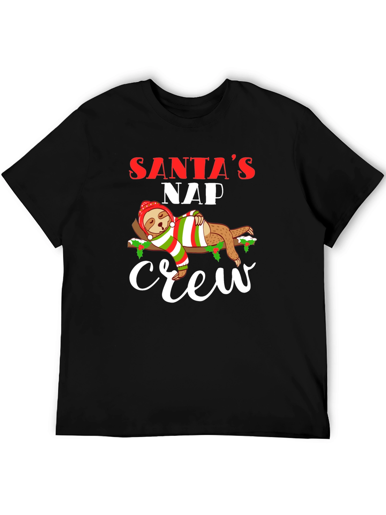 Santas Nap Crew Sloth Christmas T-Shirt