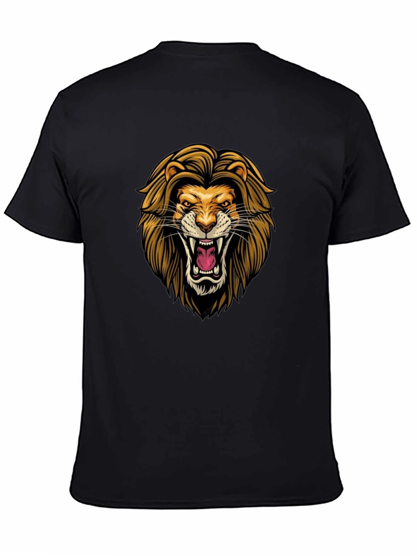 Lion Graphic Black T-Shirt - Fierce Style
