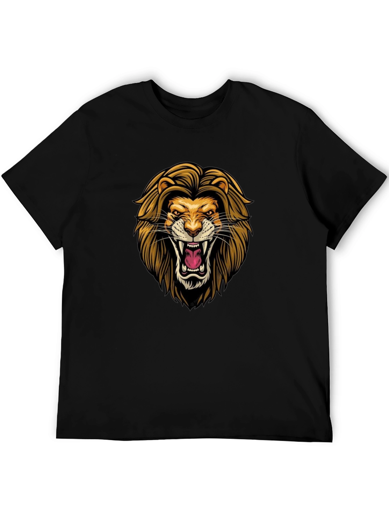 Lion Graphic Black T-Shirt - Fierce Style