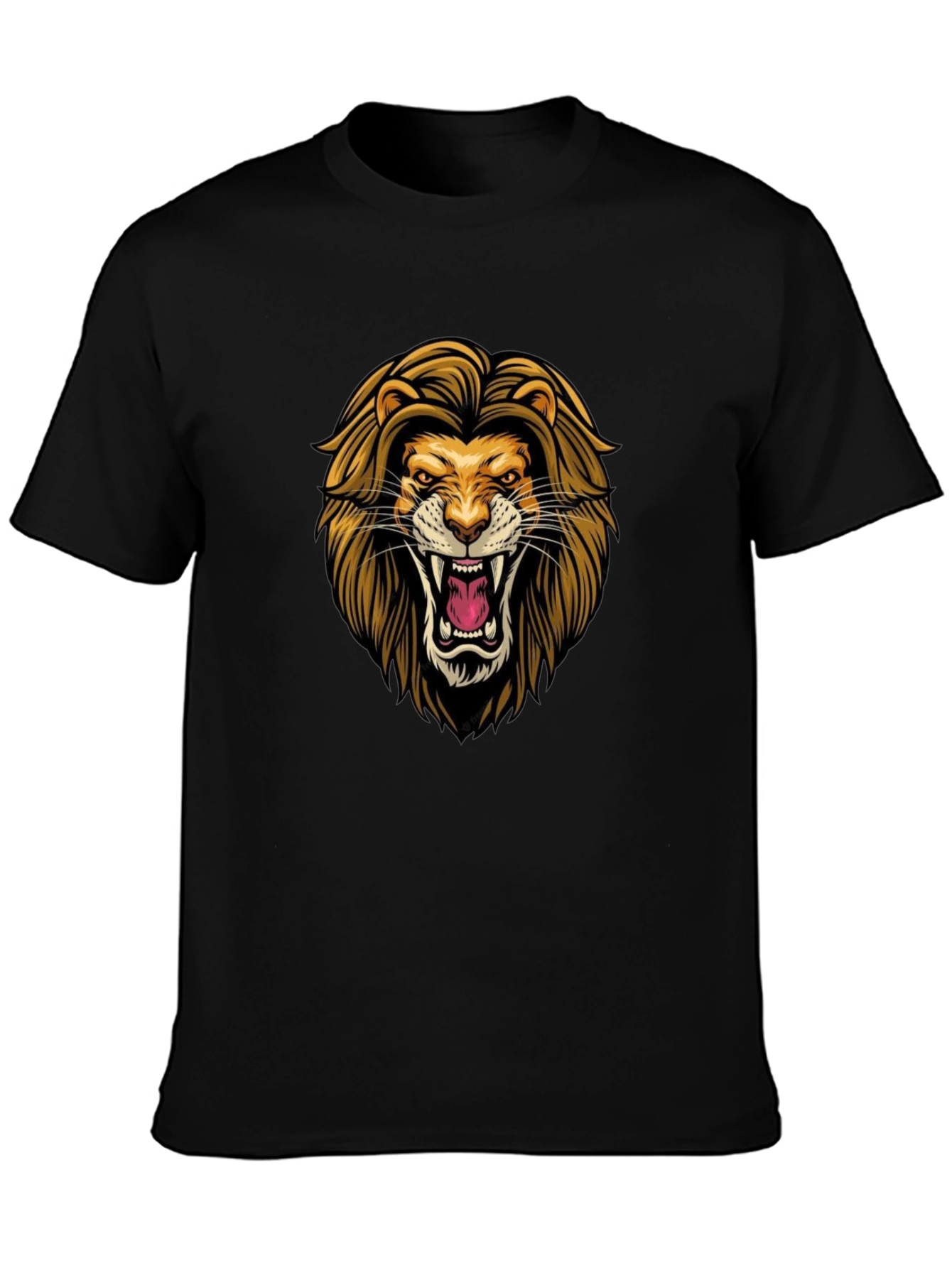 Lion Graphic Black T-Shirt - Fierce Style