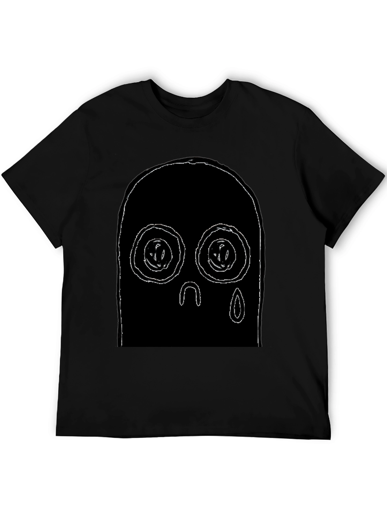 Abstract Face Black T-Shirt