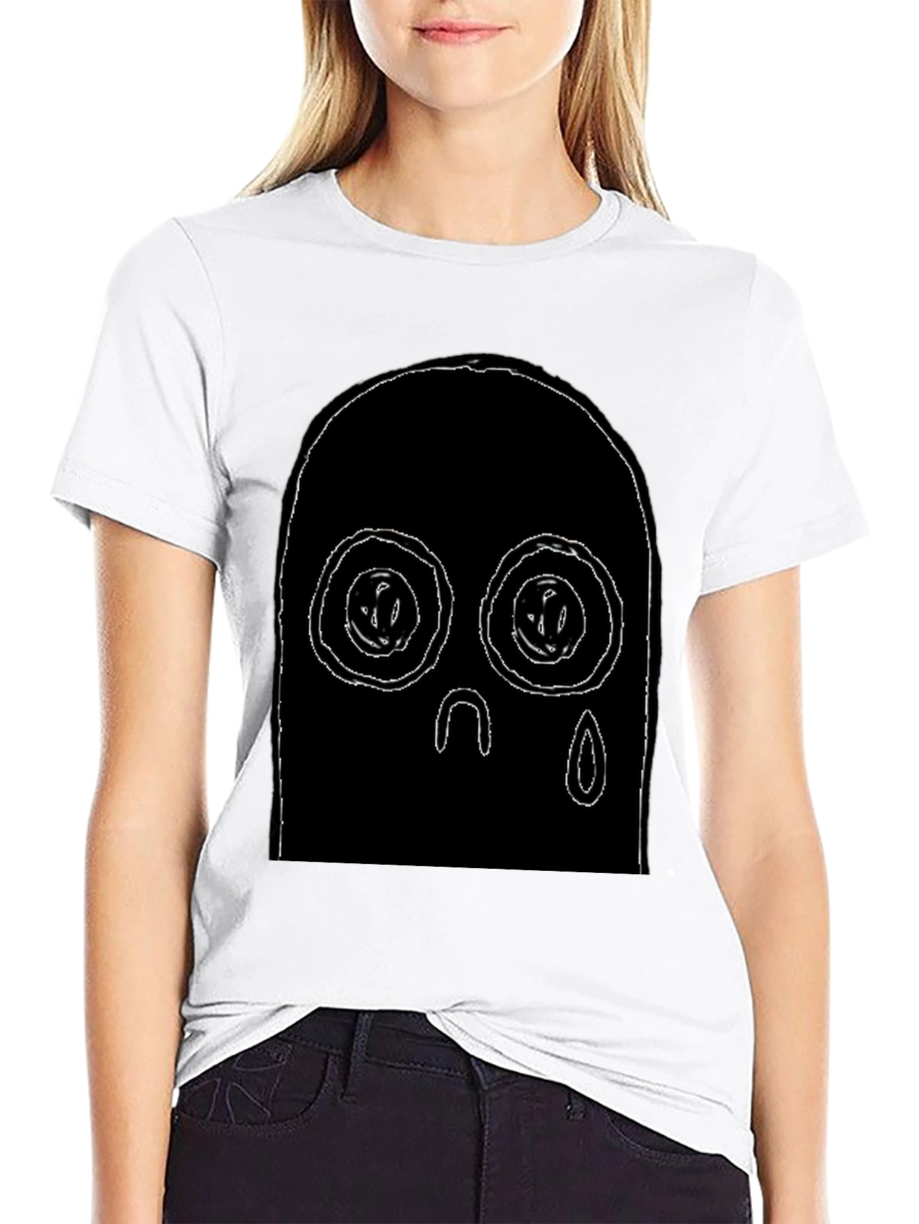 Abstract Face Black T-Shirt