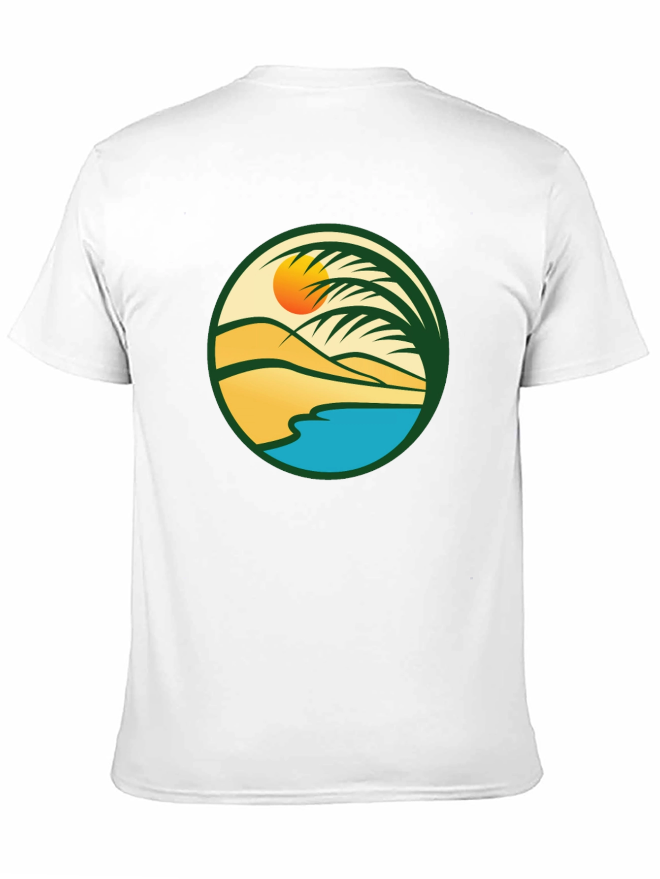 Tropical Beach Scene Graphic T-Shirt