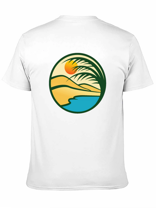 Tropical Beach Scene Graphic T-Shirt