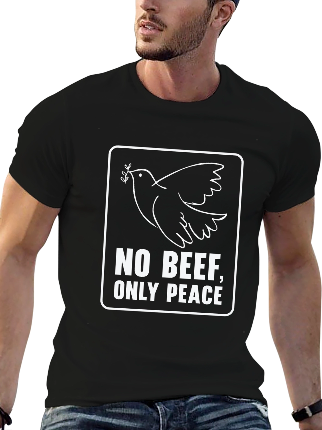 No Beef Only Peace Black T-Shirt