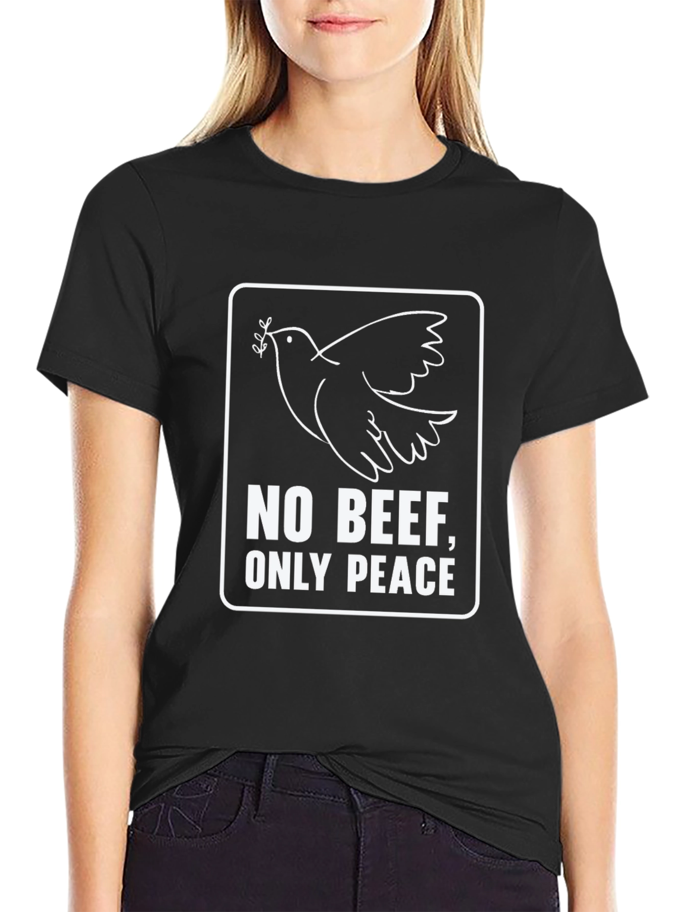 No Beef Only Peace Black T-Shirt