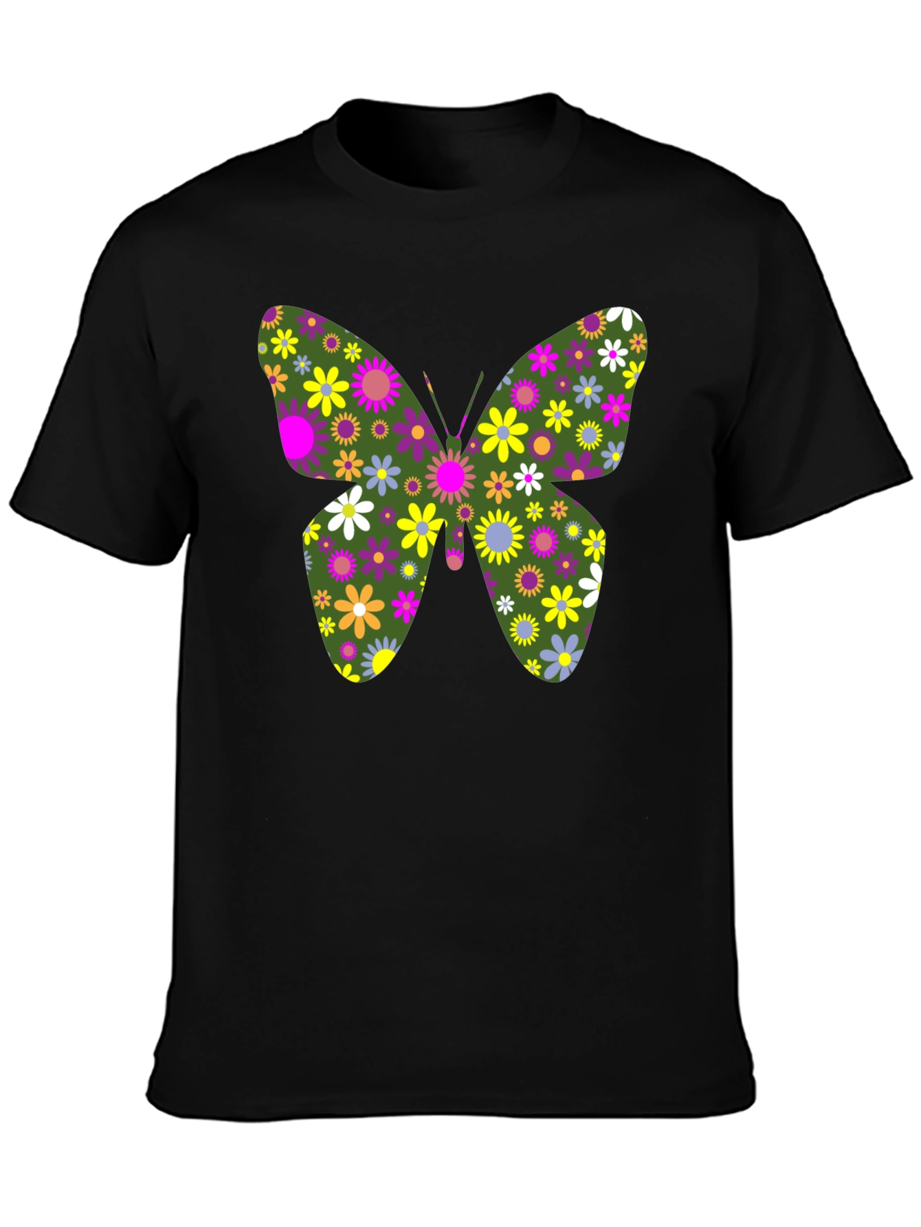 Floral Butterfly Graphic T-Shirt - Unisex