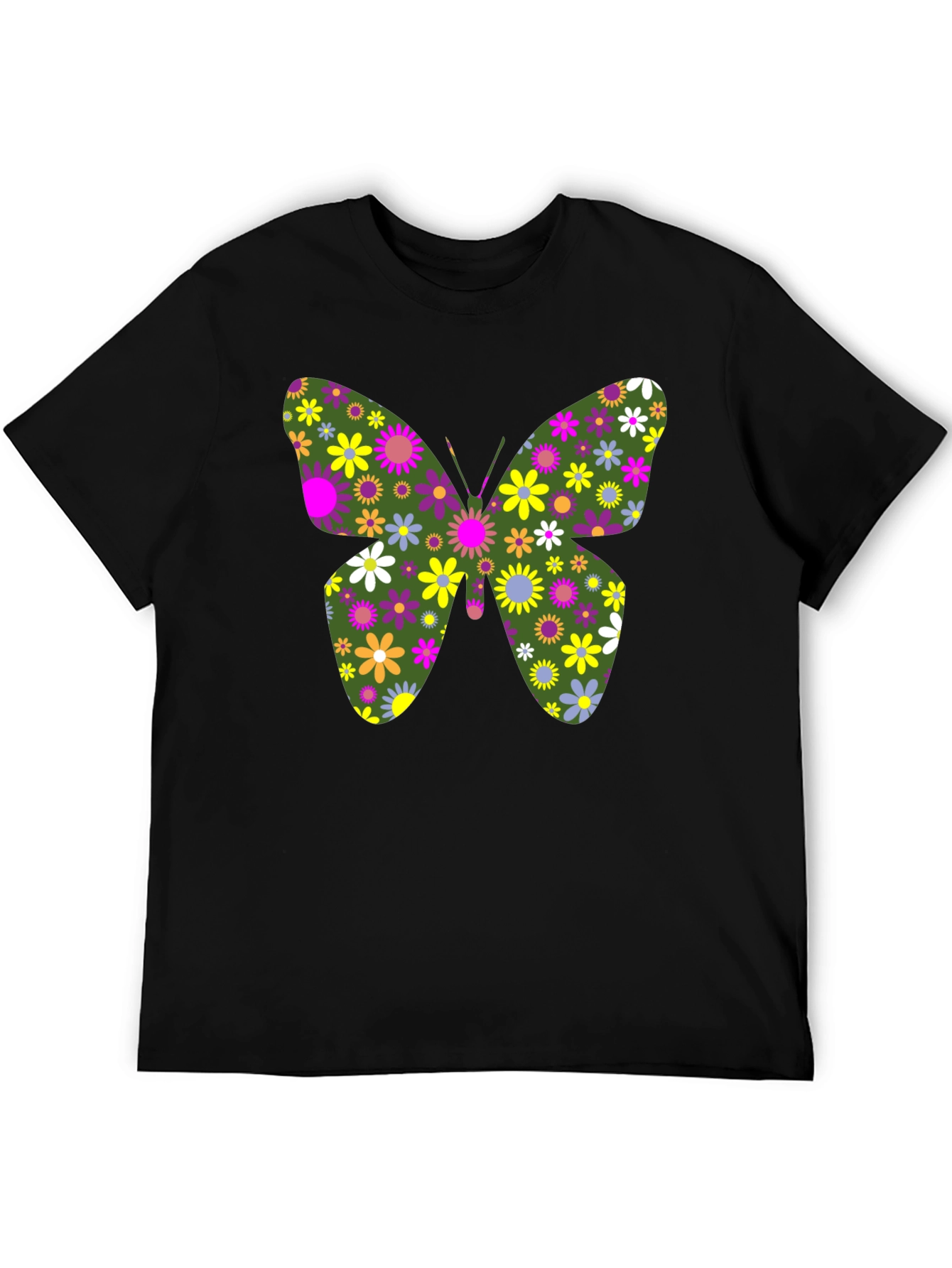 Floral Butterfly Graphic T-Shirt - Unisex