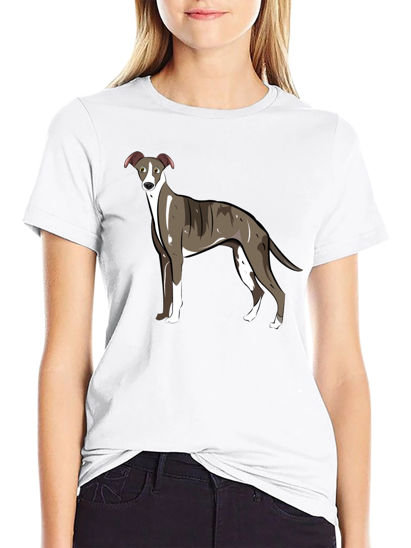 Whippet Dog Graphic T-Shirt - Unisex Black Tee