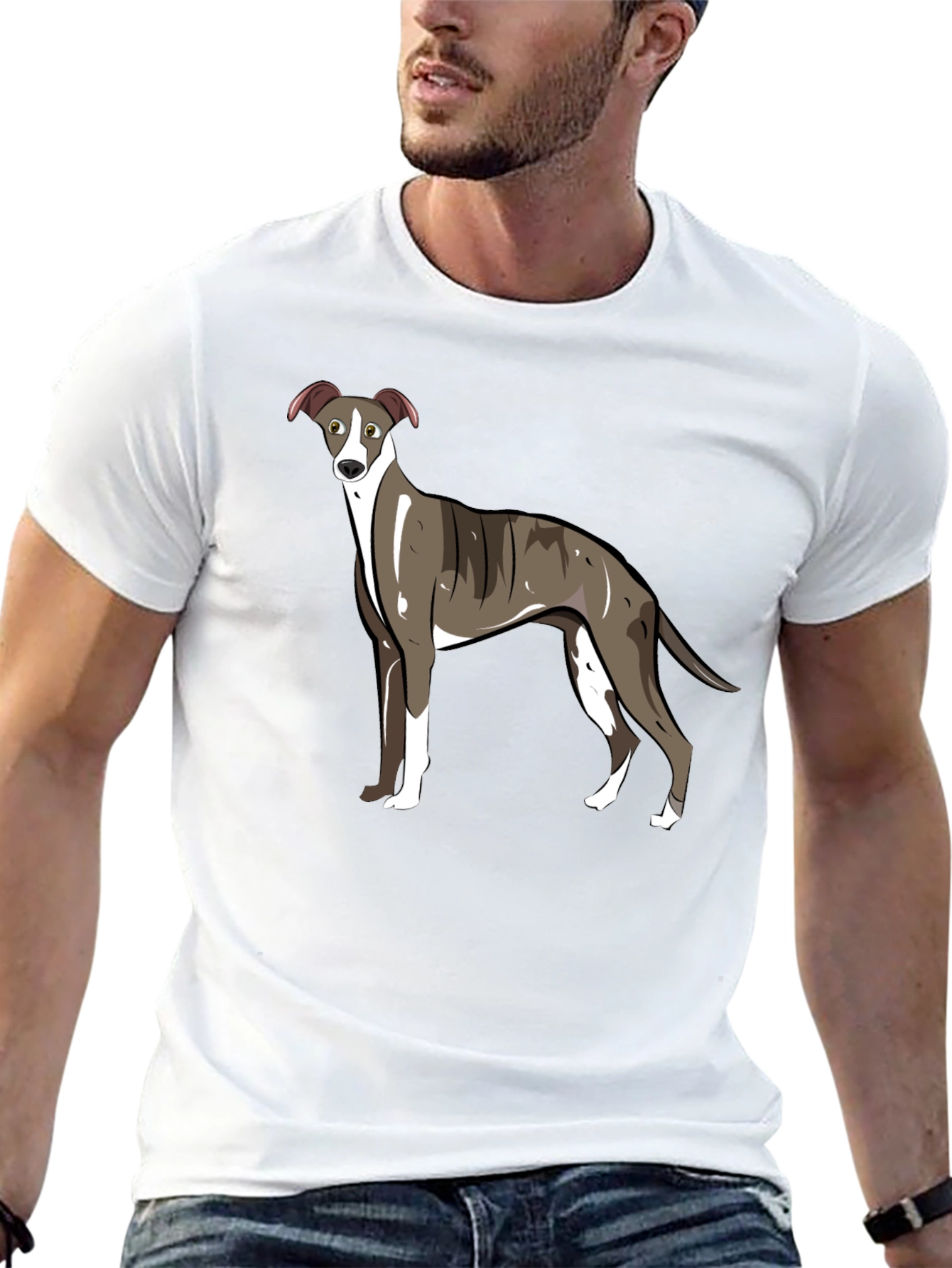 Whippet Dog Graphic T-Shirt - Unisex Black Tee
