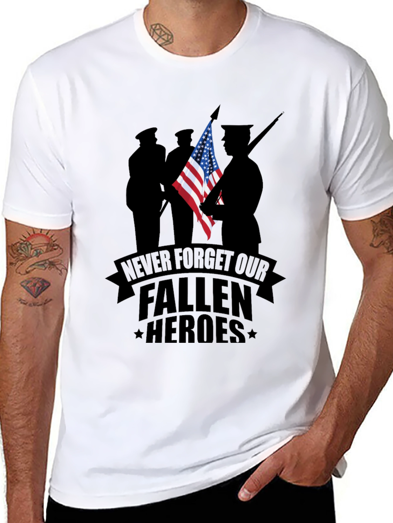 Never Forget Fallen Heroes Graphic Tee