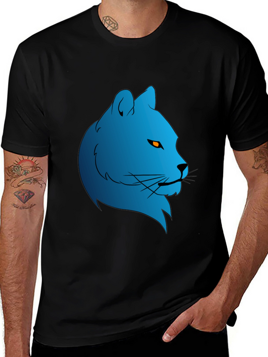 Blue Lion Graphic Black Tee - Stylish & Unique