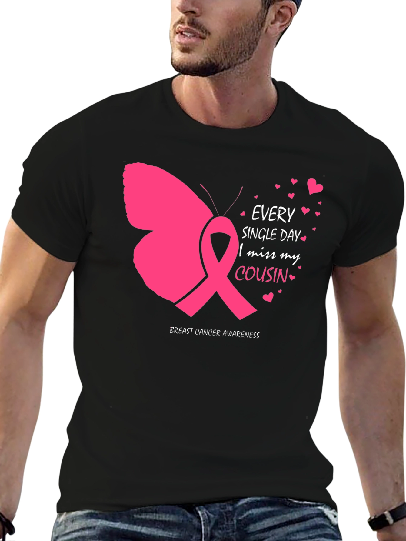 Breast Cancer Awareness Cousin Butterfly T-Shirt