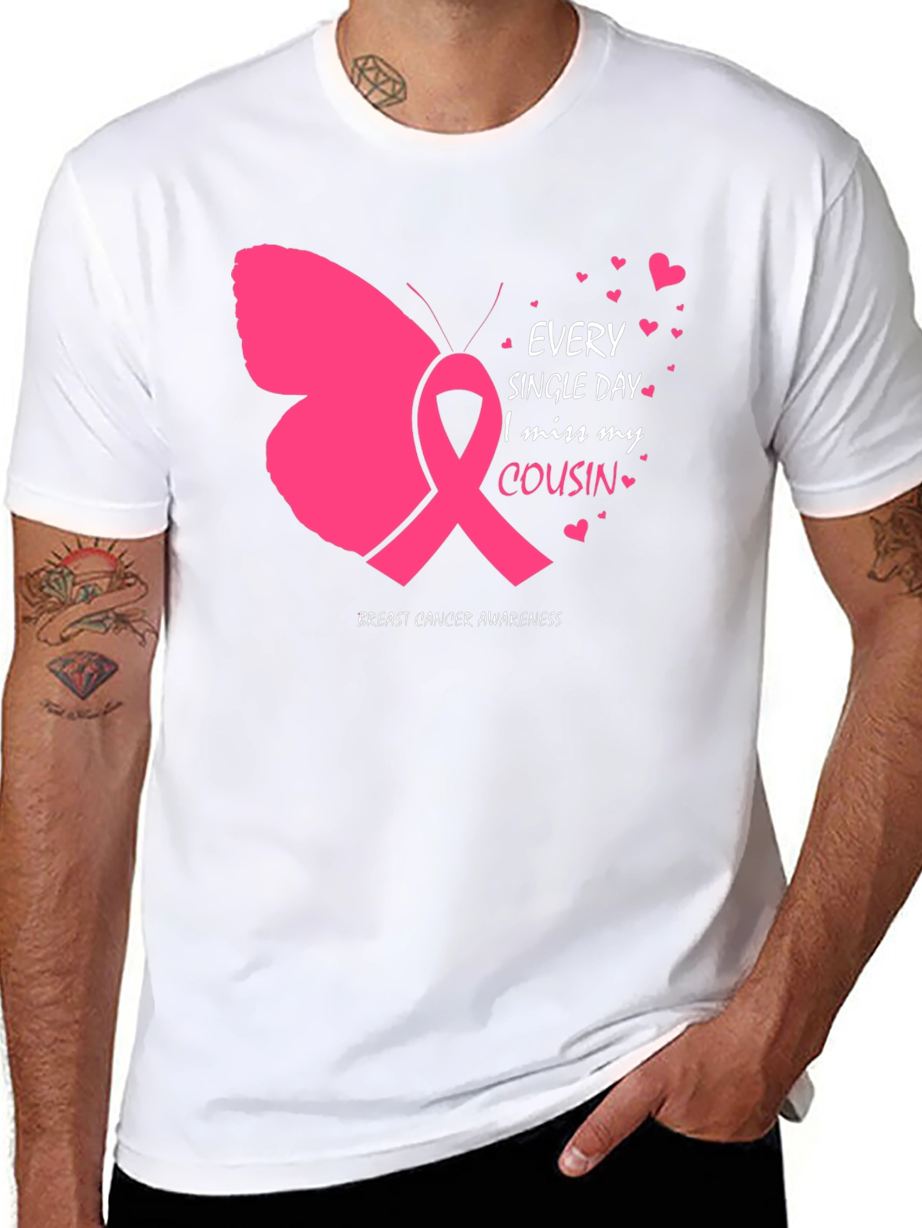 Breast Cancer Awareness Cousin Butterfly T-Shirt