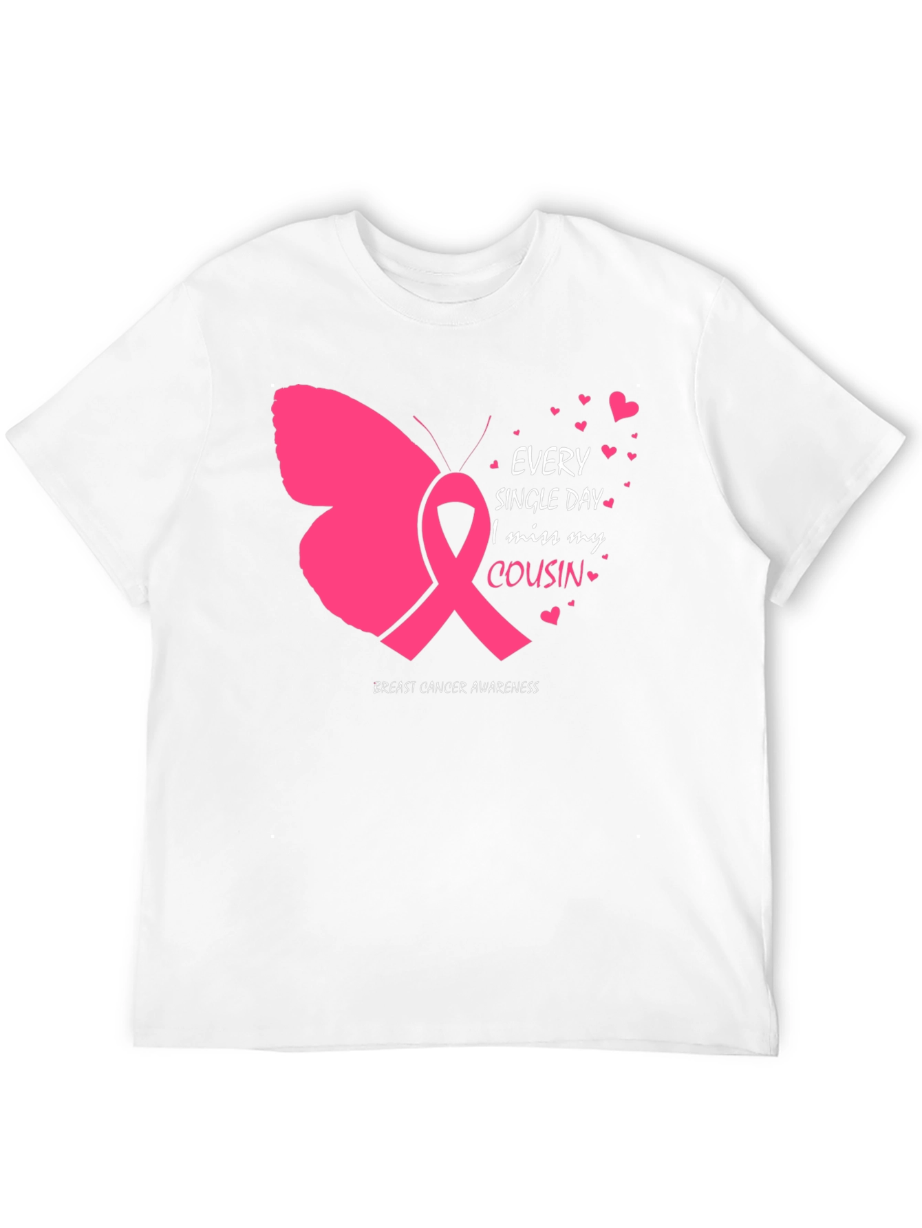 Breast Cancer Awareness Cousin Butterfly T-Shirt