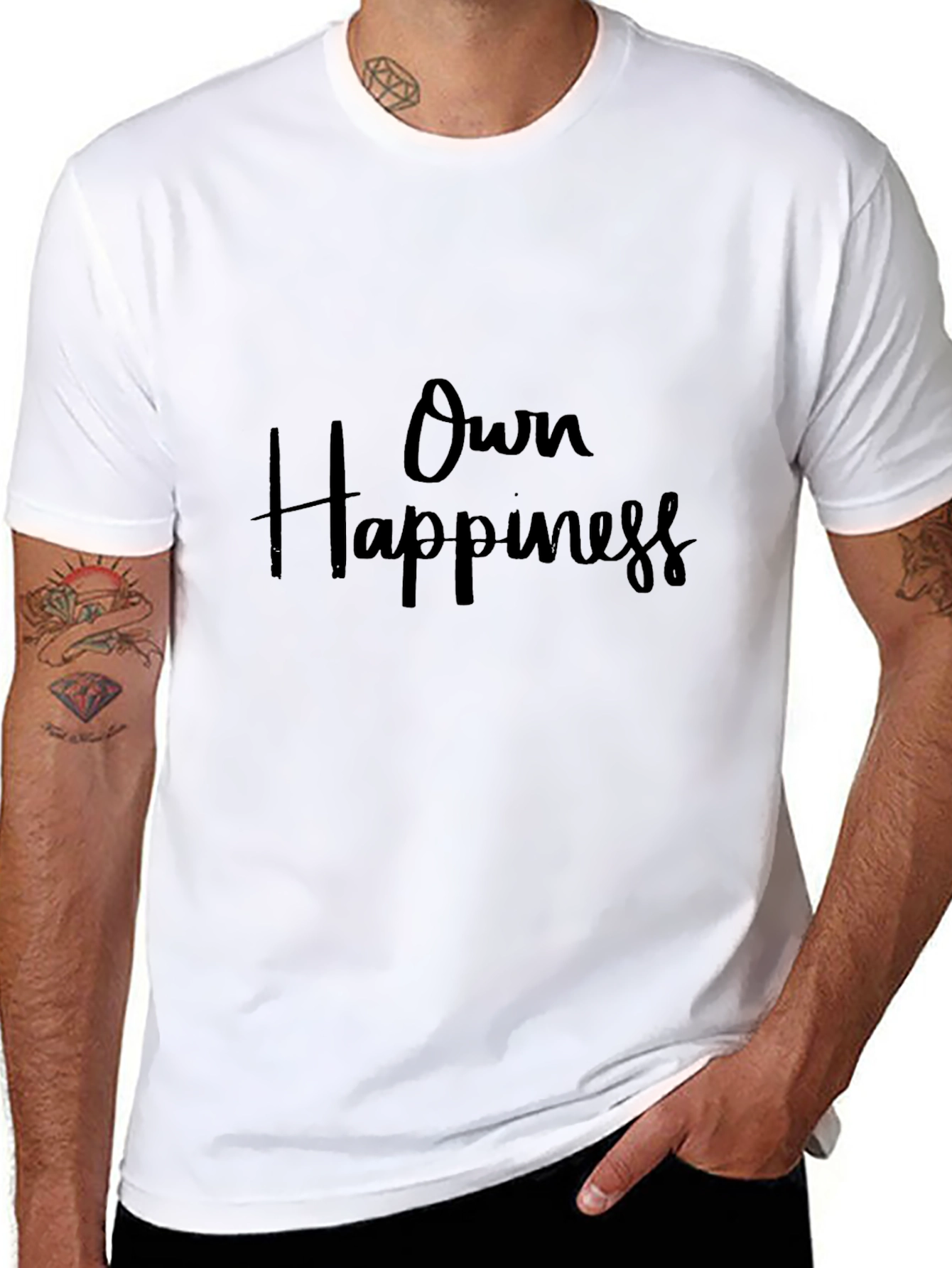Own Happiness Black Graphic Tee