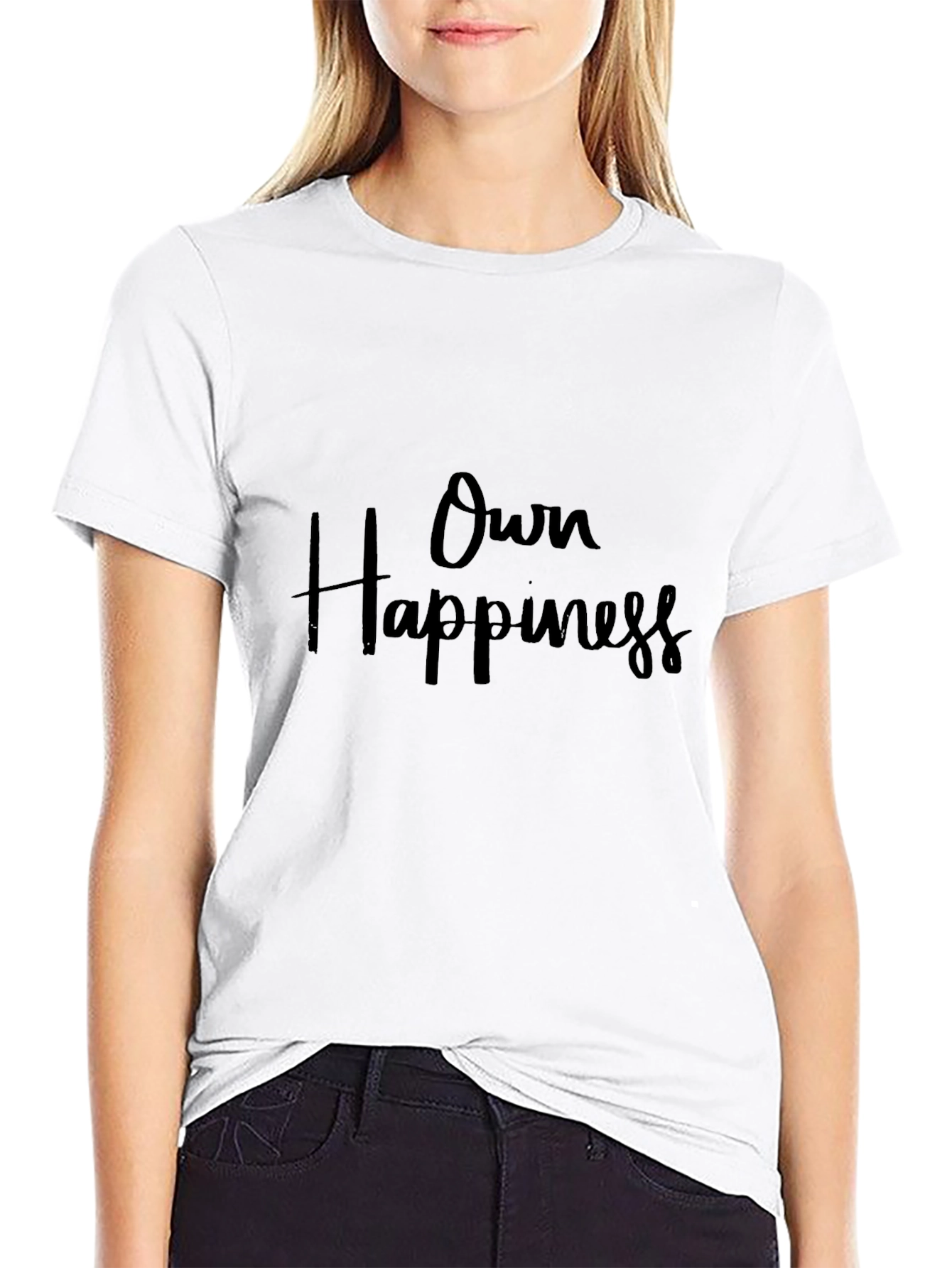 Own Happiness Black Graphic Tee
