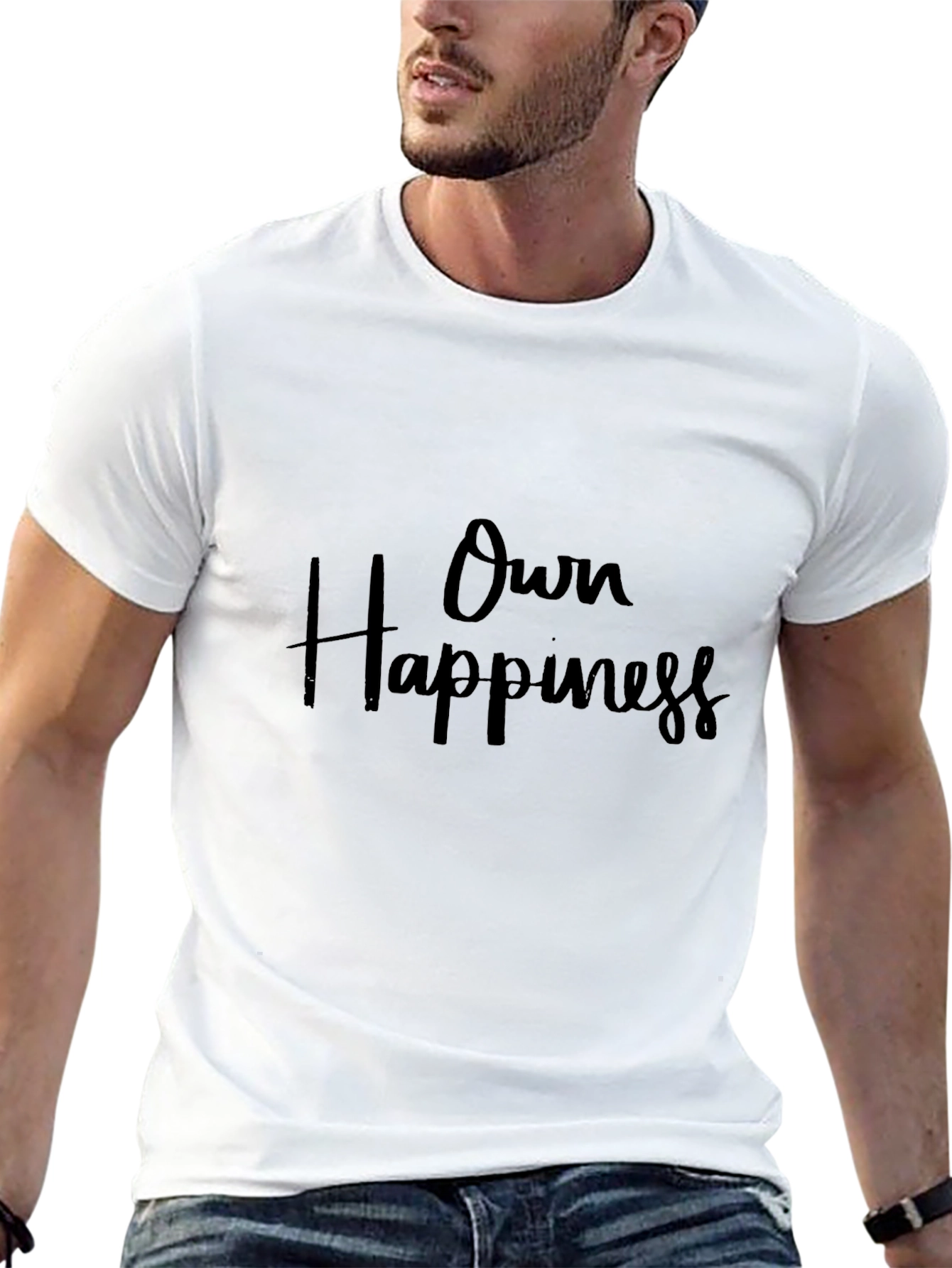 Own Happiness Black Graphic Tee