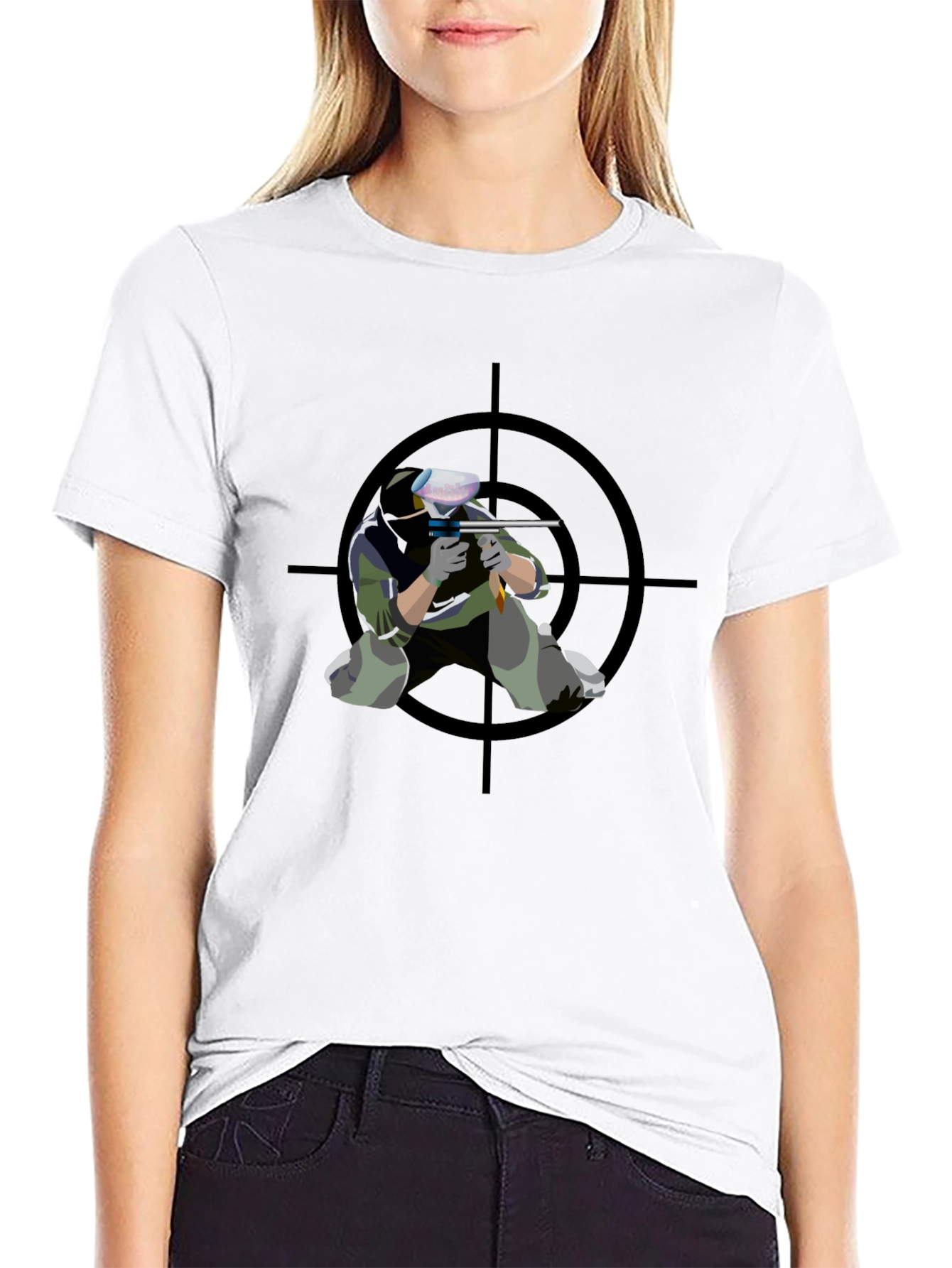 Paintball Player T-Shirt - Target Graphic