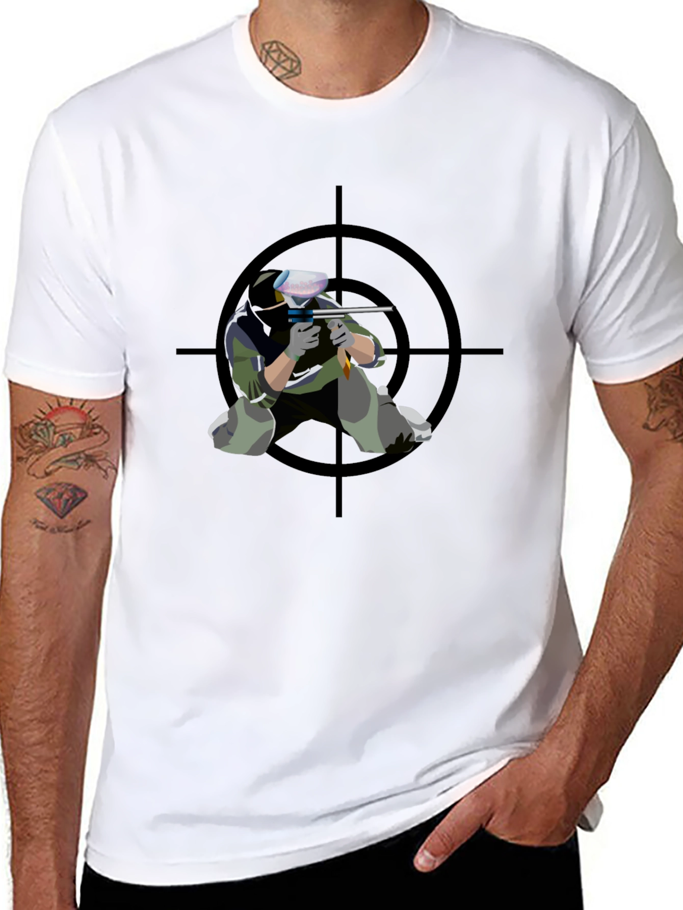 Paintball Player T-Shirt - Target Graphic
