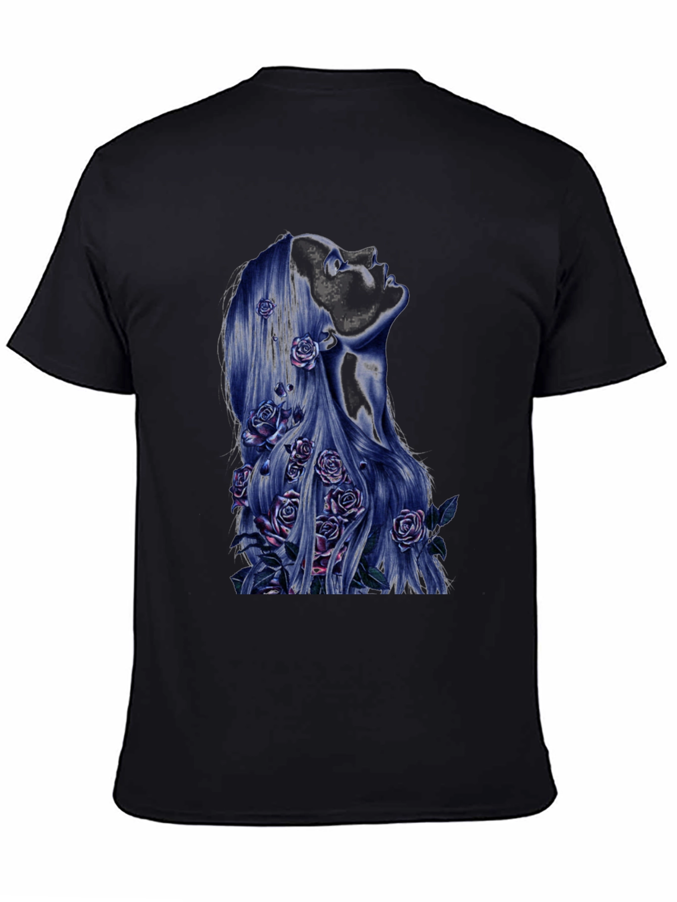 Floral Silhouette Graphic Tee - Black Unisex T-Shirt