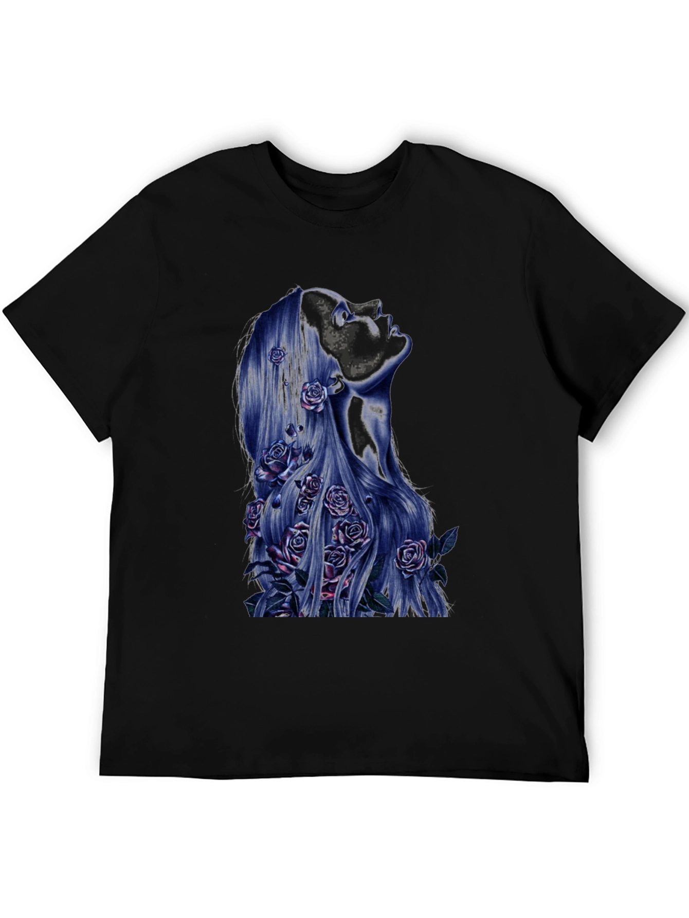 Floral Silhouette Graphic Tee - Black Unisex T-Shirt