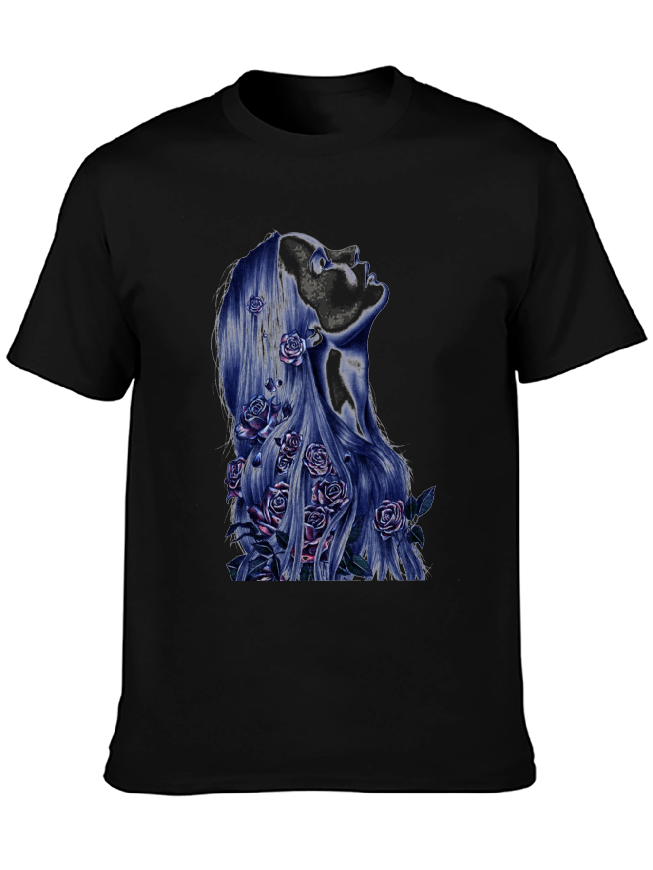 Floral Silhouette Graphic Tee - Black Unisex T-Shirt