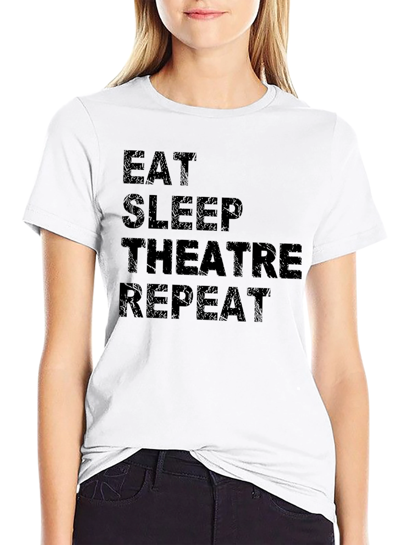 Eat Sleep Theatre Repeat Graphic Tee