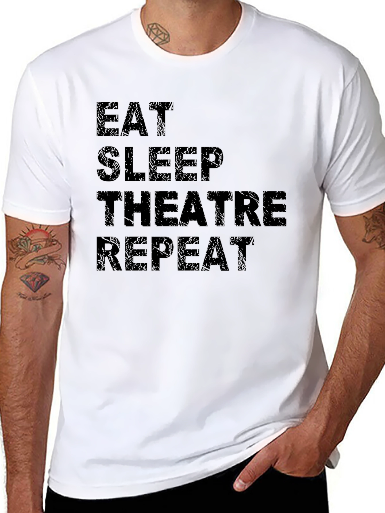 Eat Sleep Theatre Repeat Graphic Tee